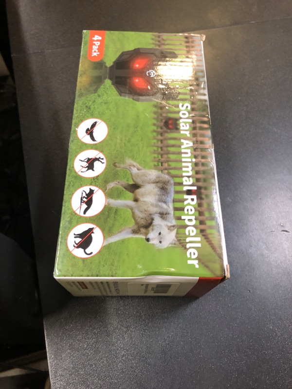 Photo 1 of Solar Nocturnal Animal Repeller with Red LED Flashing Lights – Effective Coyote, Raccoon, Skunk, Deer & Hawk Deterrent – Waterproof Predator Lights for Yards, Gardens & Chicken Coops