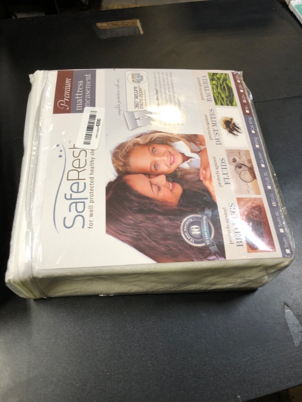 Photo 1 of Full Size SafeRest Premium Waterproof Lab Certified Bed Bug Proof Zippered Mattress Encasement (Fits 9 - 12 in. H) - Designed For Complete Bed Bug, Dust Mite and Fluid Protection