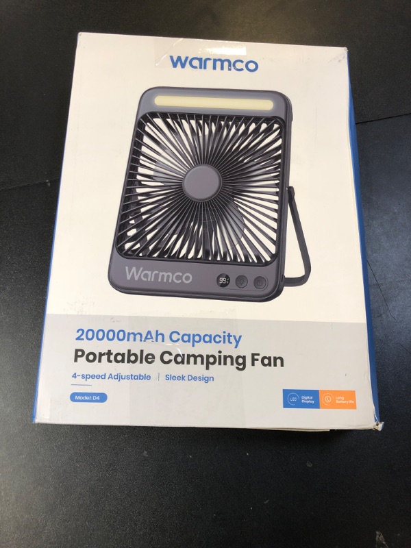 Photo 1 of Warmco 20000mAh 8-inch Portable Camping Desk Fan, [15-48H Working Hours] Ultra-thin LED Light Rechargeable Battery Powered Travel Fan for Outdoor, Indoor, Cruise Essentials 2025