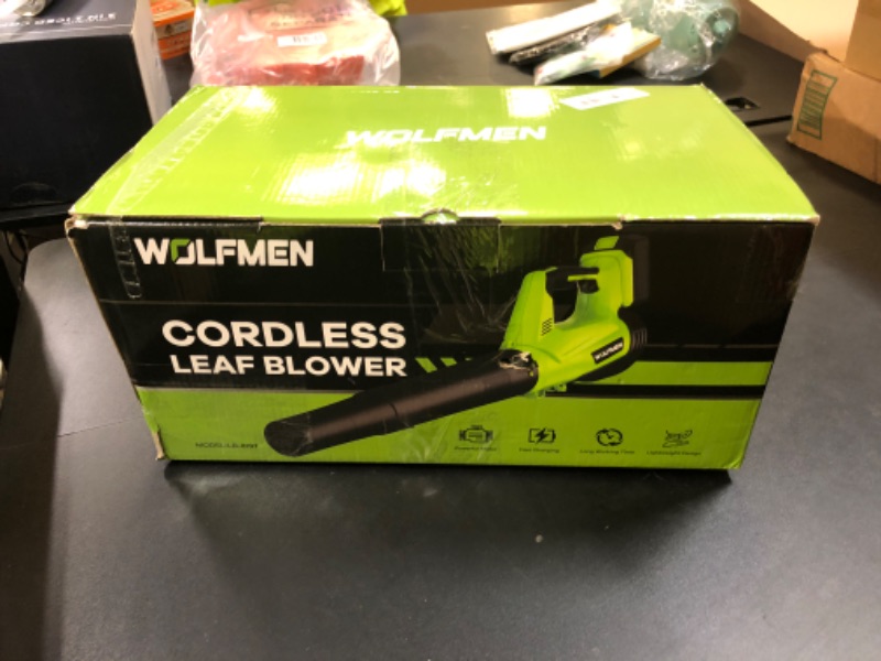Photo 1 of Leaf Blower, Electric Cordless Leaf Blower with 2 Batteries and Charger, 2 Speed Mode, Lightweight Leaf Blowers for Blowing Leaves, Lawn Care, Patio Cleaning and Dust
