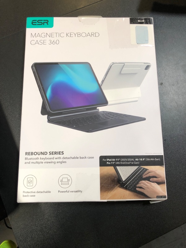 Photo 1 of ESR iPad Air 11 Inch Case with Keyboard (M3/M2, 2025/2024) & iPad Pro 11/Air 5th/4th Gen Keyboard, Easy-Set Magnetic Stand, Portrait/Raised Modes, with Removable Protective Case, Blue