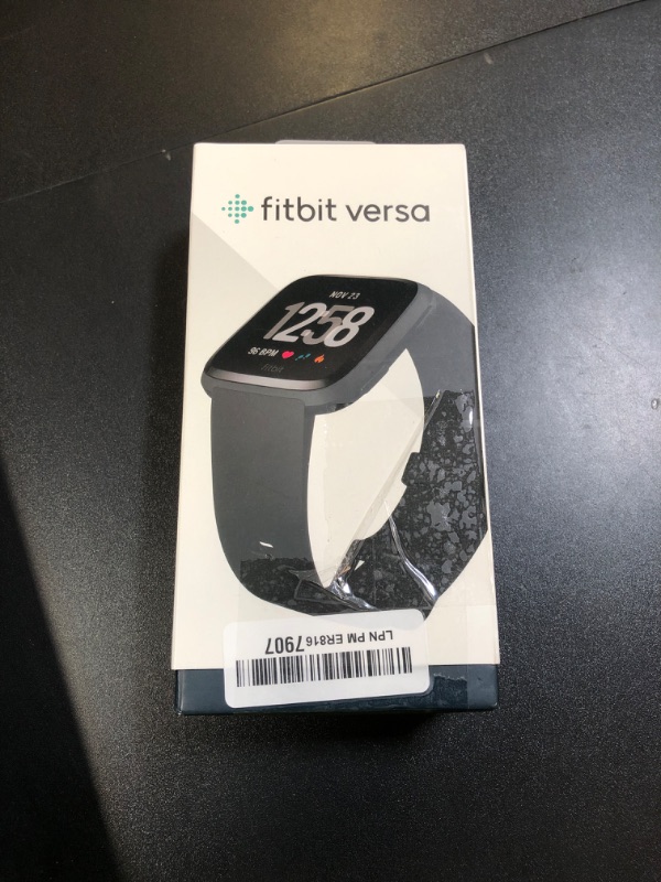 Photo 1 of Fitbit Versa Smart Watch, Black/Black Aluminium, One Size (S & L Bands Included)