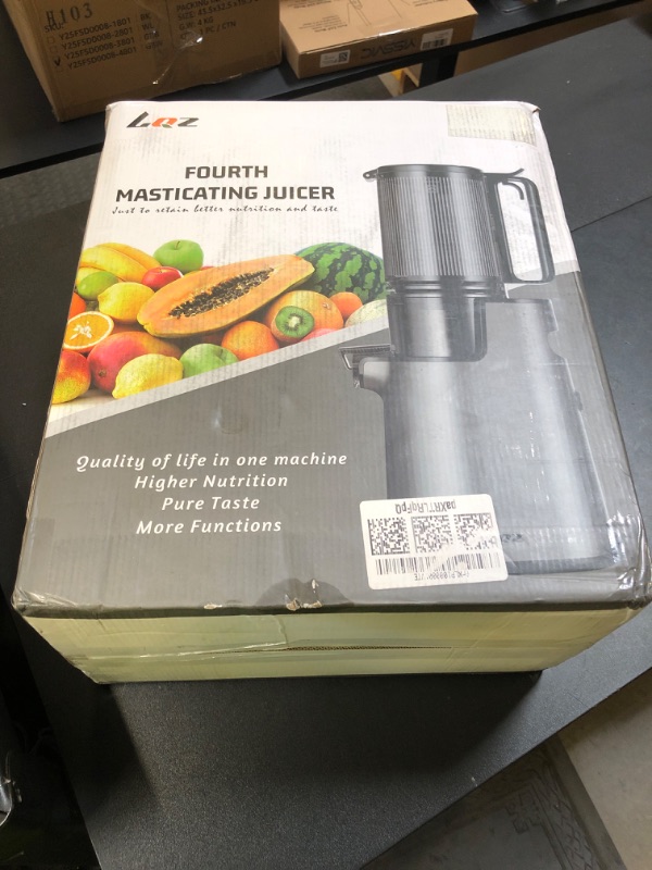 Photo 1 of Cold Press Juicer, Masticating Juicer with 5.4" Wide Feed Chute, 350w Slow Juicer Machines Fit Whole Vegetables and Fruits with High Juice Yield, Easy to Clean (Black)