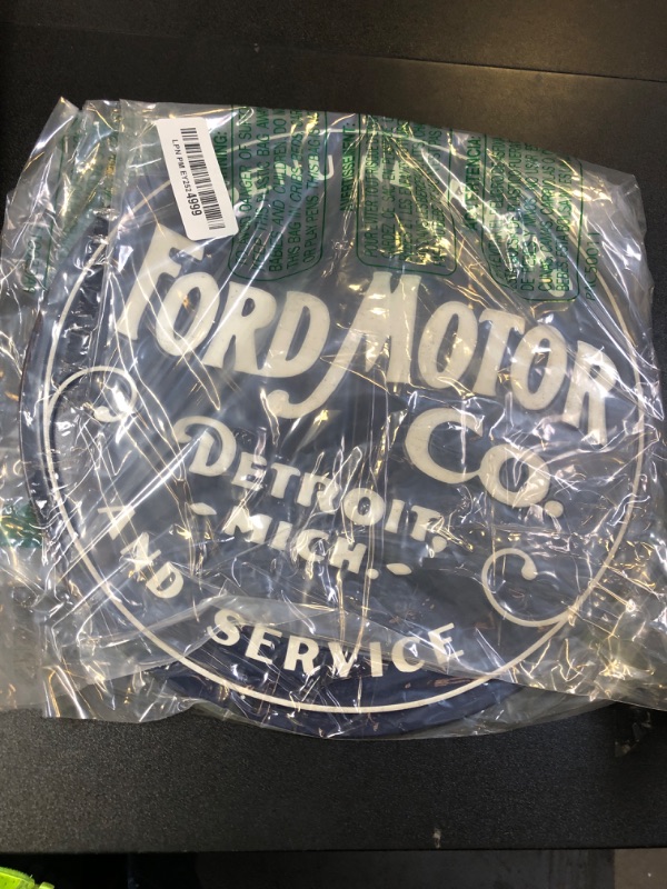 Photo 1 of Ford Motor Co. Round Embossed Metal Sign - Classic Ford Wall Art for Garage, Man Cave, or Shop