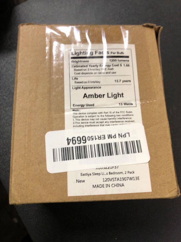 Photo 1 of Eastiya Sleep Light Bulb 100 Watt Equivalent 13W, Blue Light Blocking, 1800K Amber Color Light Bulbs, A19 Warm Light Bulb for Healthy Sleep and Baby Nursery Kids Bedroom, 2 Pack