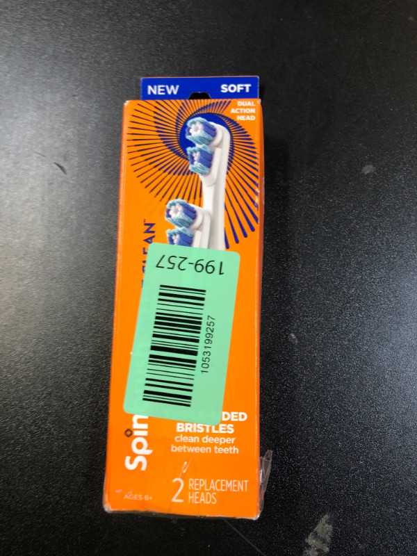 Photo 1 of Spinbrush Smart Clean Replacement Heads, Battery Powered Electric Toothbrush Refills for Adults, Soft Bristles, 2 Count