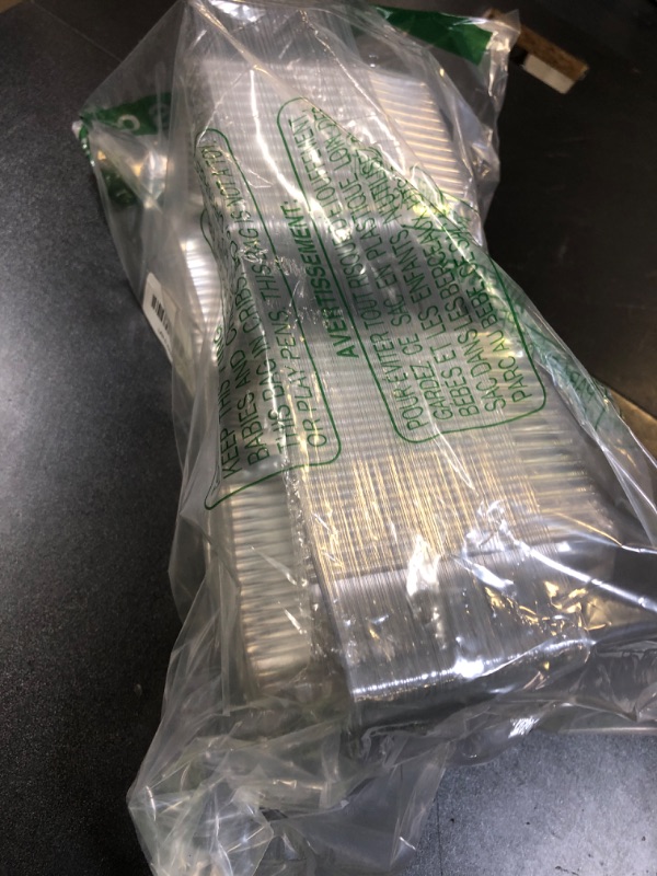 Photo 1 of 100 Count Clear Plastic Hinged Take Out Containers Clamshell Takeout Tray Food Clamshell Containers Outside Diameter for Dessert, Snacksetc, Cakes Slice, Cookies, Salads