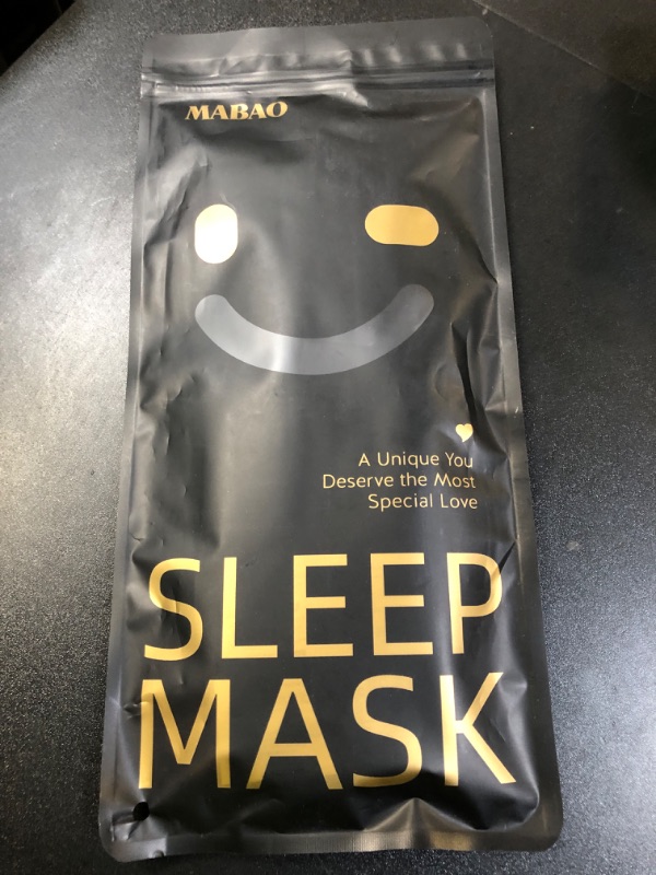 Photo 1 of MABAO Sleep Mask for Side Sleeper, Eye Mask for Sleeping Women Men, 3D Contoured Cup No Eye Pressure 100% Light Blocking Sleeping Mask with Adjustable Strap Night Blindfold Flight, Travel, Nap, Black