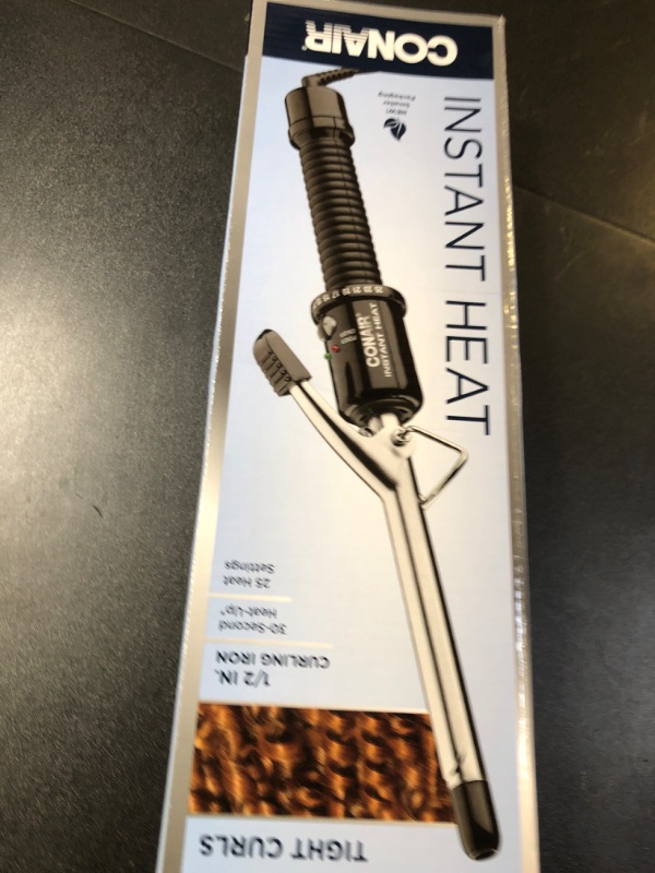 Photo 1 of Conair Instant Heat 1/2-Inch Curling Iron, 1/2-inch barrel produces spiral curls – for use on short to medium hair