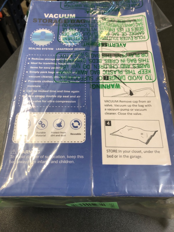 Photo 1 of 8 Jumbo Vacuum Storage Bags, Space Saver Bags Compression Storage Bags for Comforters and Blankets, Vacuum Sealer Bags for Clothes Storage, Hand Pump Included