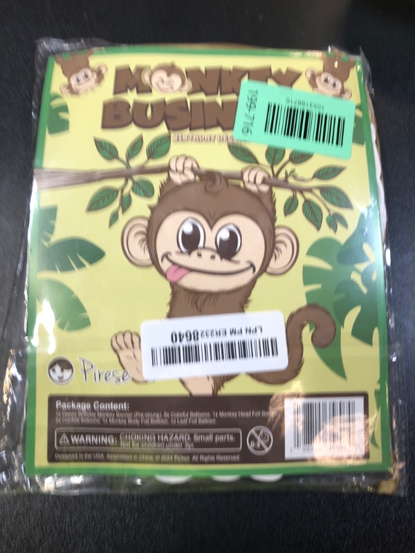 Photo 1 of Pirese Monkey Birthday Banner, Monkey Party Decorations, Jungle Birthday Party Decorations | Banana Party Decorations| Banana Birthday Decorations | Monkey Birthday Party Supplies | Monkey Decor
