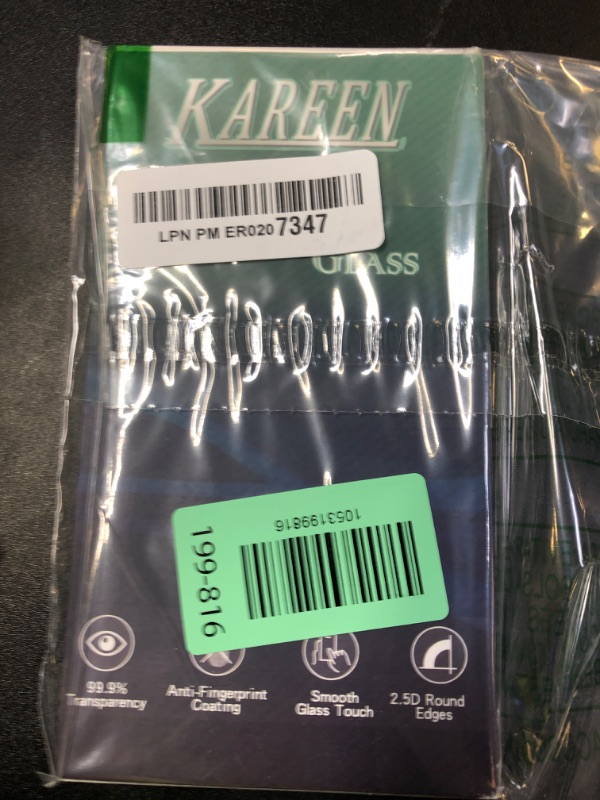 Photo 1 of KAREEN 2 Pack Screen Protector for iPhone 15 Pro 6.1-Inch Tempered Glass Film, Anti Scratch, Bubble Free, 9H Hardness, Easy to Install, Case Friendly