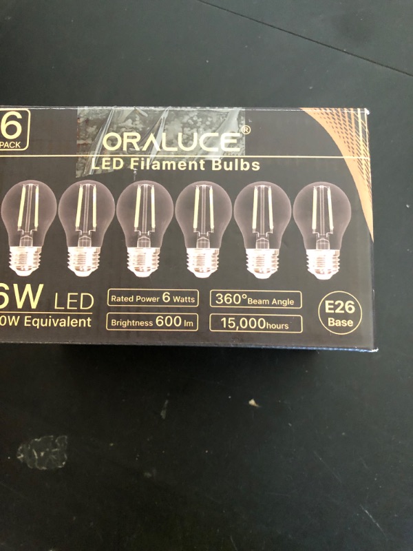 Photo 1 of ORALUCE Dimmable LED Light Bulbs Soft White 2700K, A15 Edison Bulbs 60 Watt Equivalent, G45 E26 Bulb 6W 600 Lumens for Ceiling Fan, Chandelier, Appliances, Vanity, 6 Pack