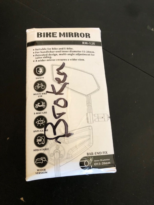 Photo 1 of RBRL Bike Mirror Bar End Bike Mirror, Rotatable Bicycle Mirror, Automotive Grade Glass Bike Side Mirrors, Scratch Resistant E-Bike Universal Rearview Mirrors for Mountain bike (Left)