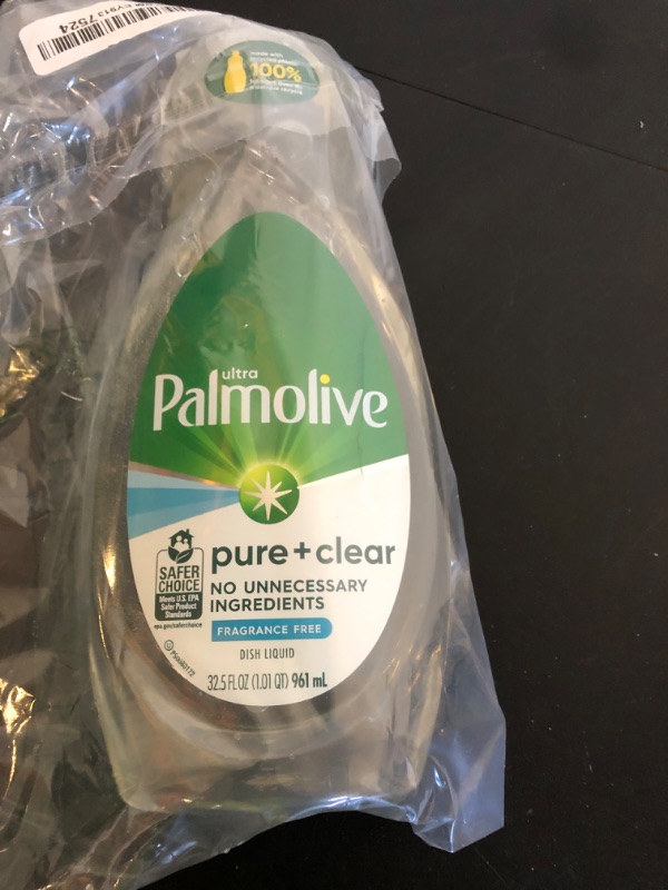 Photo 1 of Palmolive Ultra Dishwashing Liquid Dish Soap, Pure + Clear Fragrance Free - 32.5 Fluid Ounce (Packaging may vary)
