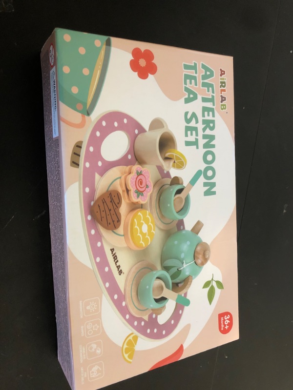 Photo 1 of Wooden Tea Set for Little Girls Play Food Pretend Play Kitchen Accessories for 3 4 5 Years Old Girls and Boys Toddler Princess Tea Time Party Food Toys