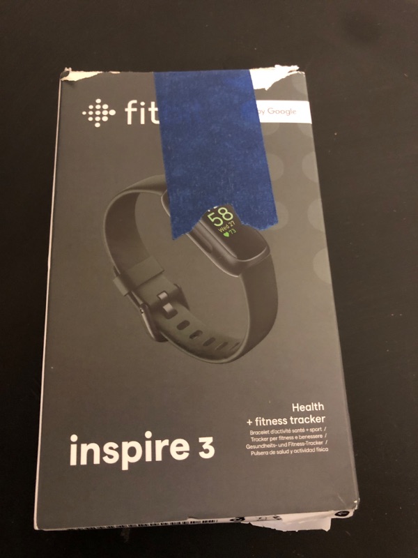 Photo 1 of Fitbit Inspire 3 Health &-Fitness-Tracker with Stress Management, Workout Intensity, Sleep Tracking, 24/7 Heart Rate and more, Midnight Zen/Black One Size (S & L Bands Included)