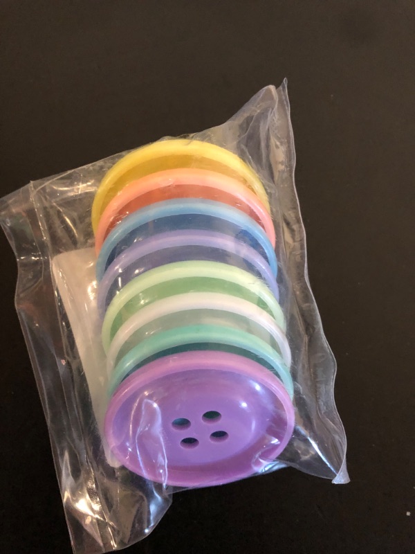 Photo 1 of Kocraft 2 inch (50 mm) Large Button Pastel Color Craft Flatback Button 4 Holes Assort Color 10 Pcs for Crafts Making, Clothes Sewing and DIY Projects, Scrapbook (Pastel Color)
