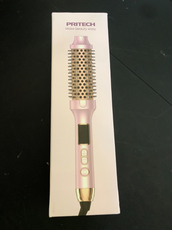 Photo 1 of PRITECH Thermal Brush 1.5 inch, Heated Round Brush Creates Blowout Look, Ionic Curling Iron Brush with Adjustable Temperature, Dual Voltage Hair Styling Tool