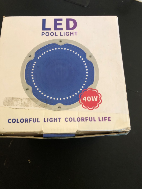 Photo 1 of Color LED Pool Lights for Inground Pool 40W, 120V RGB Color Changing Pool Bulb with Remote Control, LED Pool Light for Inground Swimming Pool, E26 Replacement Bulb for Pentair and Hayward Fixture