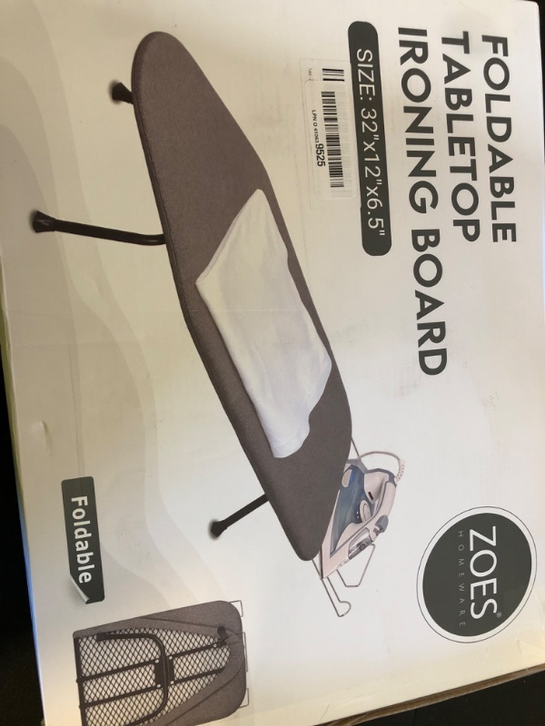 Photo 1 of ZOES HOMEWARE Metal Mesh Panel Tabletop Ironing Board | Foldable Iron Board | Heavy Duty Small Iron Board with Heat Resistant Cover and 100% Cotton 8mm Thicken Pad | 31.5"x11.8"x6.2"