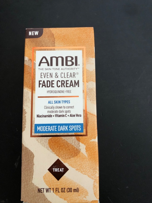 Photo 1 of Ambi Even & Clear Fade Cream, Hydroquinone-free, Hyperpigmentation Treatment, Dark Spot Corrector, Results In As Little As 4 Weeks, Niacinamide, Aloe Vera, Vitamin C, 1 Fl Oz