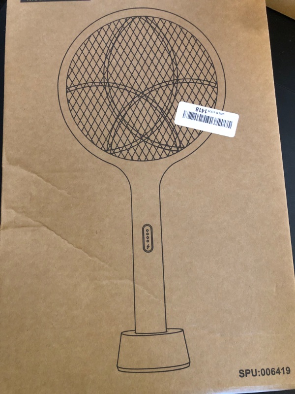 Photo 1 of YISSVIC Electric Fly Swatter 4000V Bug Zapper Racket Dual Modes Mosquito Killer with Purple Mosquito Light Rechargeable for Indoor Home Office Backyard Patio Camping
