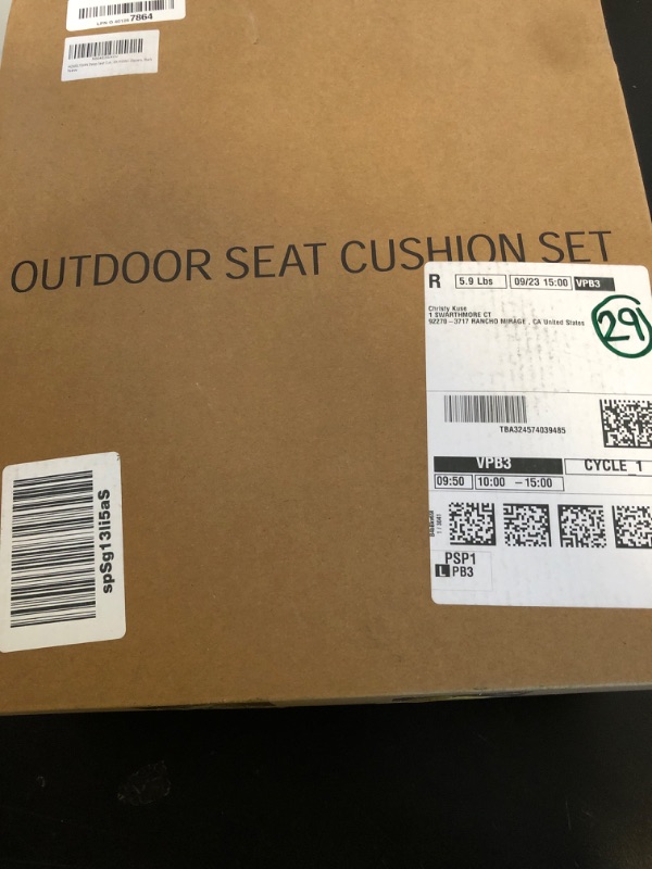 Photo 1 of HOMELYSIAN Outdoor Chair Cushions 24x24, Patio Furniture Cushions with Removable Cover, Outdoor Deep Seat Cushion Set with Ties and Handle, Waterproof Outdoor Cushions for Chair Sofa Couch, Black