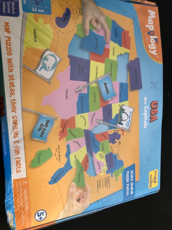 Photo 1 of Imagimake Mapology USA Map with Capitals | Learning States and Capitals | US Geography Toys for Ages 8-13 | Jigsaw Puzzles for Kids Ages 8-10 | Educational Back to School Gifts for Kids Age 5-7 & 9-12