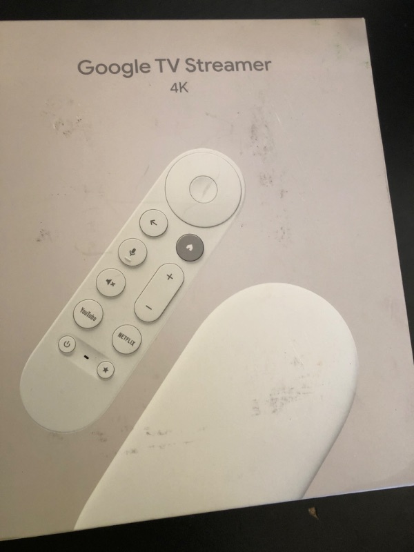 Photo 1 of Google TV Streamer 4K - Fast Streaming Entertainment on Your TV with Voice Search Remote - Watch Movies, Shows, Live TV, and Netflix in 4K HDR - Smart Home Control - 32 GB of Storage - Porcelain