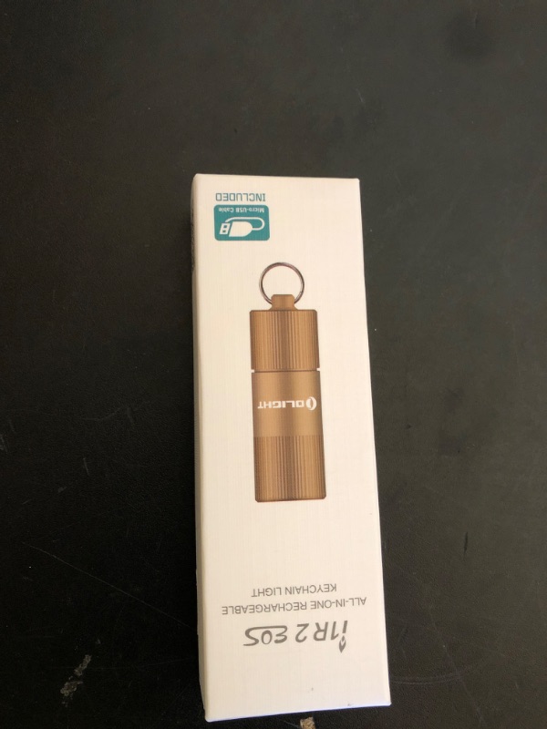 Photo 1 of OLIGHT i1R 2 EOS 150 Lumens Tiny Rechargeable Keychain Flashlight EDC Mini LED Keyring Light with Built-in Battery for Camping Hiking Dog Walking etc (Desert Tan)