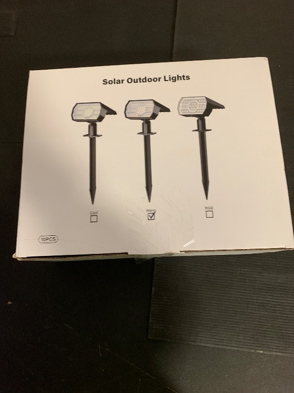 Photo 1 of Kaxiida Solar Lights Outdoor Waterproof IP68, 3 Lighting Models Solar Powered Spot Lights Outdoor, 56LED Solar Light Dusk to Dawn for Yard Patio Garden Pathway Landscape Lighting (Warm White,10 Pack)