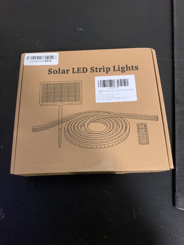 Photo 1 of DBFAIRY 50Ft Solar LED Strip Lights Outdoor, Large Capacity Solar Powered Flexible Tape Lights with Remote Dimmable 8 Lighting Modes for Patio Pool Camping Decor, 6000K Cool White