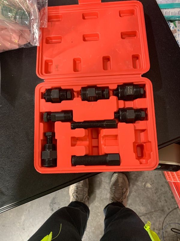 Photo 1 of ITEM IS MISSING PARTS, UNSURE WHAT PARTS ARE MISSING --------------------------------------------------NYXOVA 10PCS Motorcycle Flywheel Puller Set – Universal Flywheel Puller Tool Kit Compatible with Honda, Suzuki, Kawasaki, Yamaha, Ducati, Bosch Motorcyc