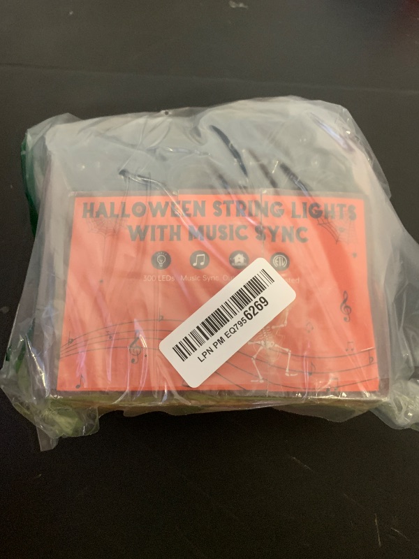 Photo 1 of Rotu Halloween Lights Outdoor 114.8 ft 300 LED String Lights with Music Sync Spooky Sounds Halloween Decorations Fairy Lights Indoor Waterproof for Yard Porch Haunted House Decor (Purple)