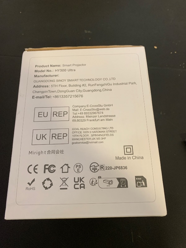 Photo 1 of ?Electric Focus?Magcubic Mini Projector 4K Support, Smart Projector with WiFi 6 and Bluetooth 5.4, 5W Soundbase Speaker, 180° Rotation, Portable Proyector for Home Theater HY300 Ultra (Grey)