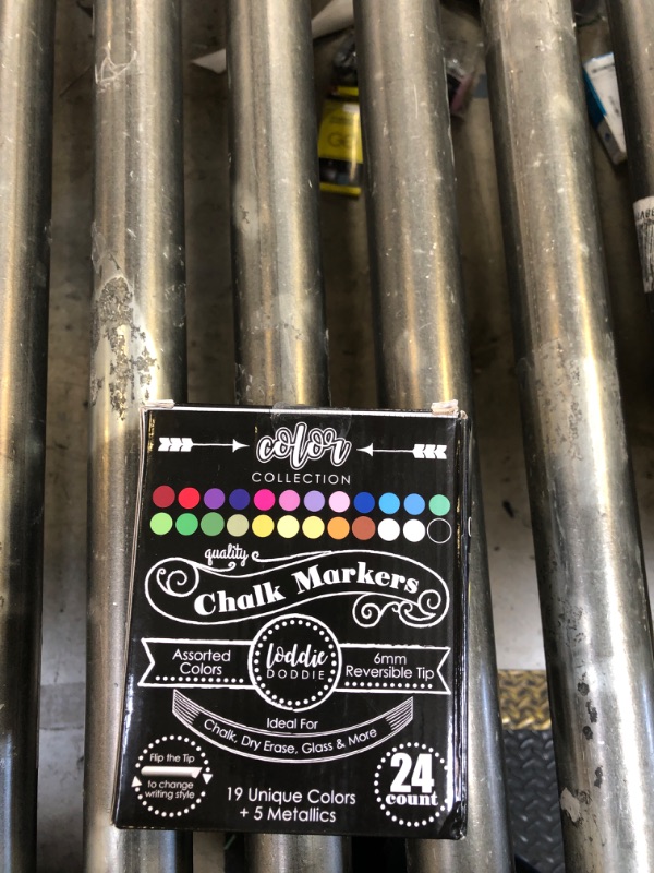 Photo 1 of Loddie Doddie Chalk Markers - 24-Pack, 6mm Reversible Bullet & Chisel Tip - Dust-Free, Erasable Liquid Chalk Markers - Versatile for Windows, Glass & Chalkboard Surfaces
