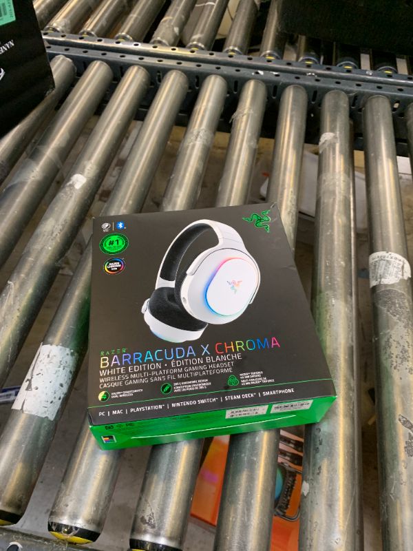 Photo 1 of Razer Barracuda X Chroma Wireless Gaming Headset: 2.4GHz Wireless & Bluetooth - Lightweight - Chroma RGB - 40mm Drivers - Cardioid Mic - 70 Hr Battery - for PC, Mac, PS5, Switch 2, Smartphone - White
