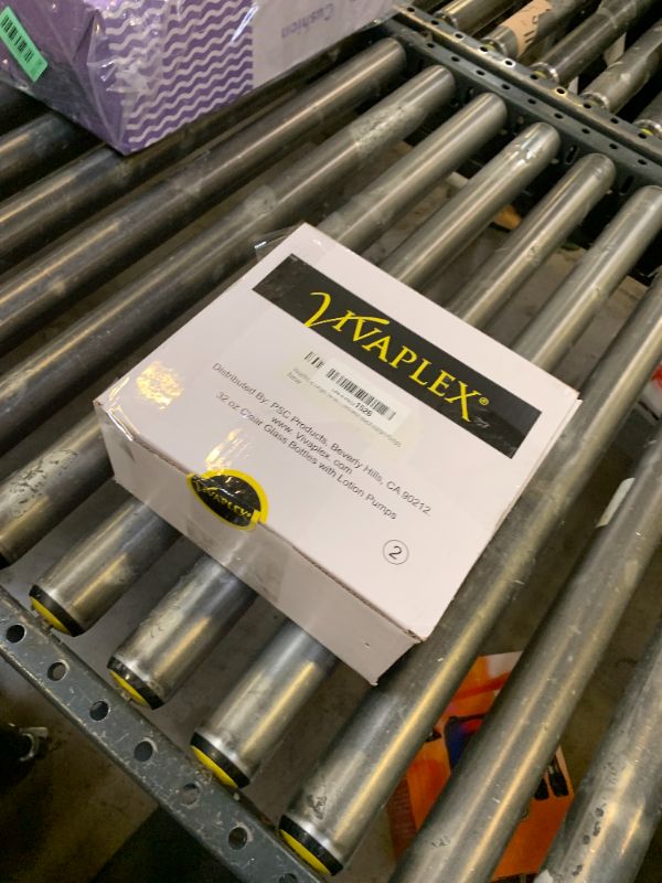 Photo 1 of Vivaplex, 2, Large, 32 oz, Empty, Clear Glass Bottles with Black Lotion Pumps