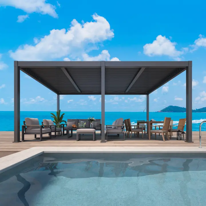 Photo 1 of 12'x20' Adjustable Louvered Pergola for Patio, Aluminum
