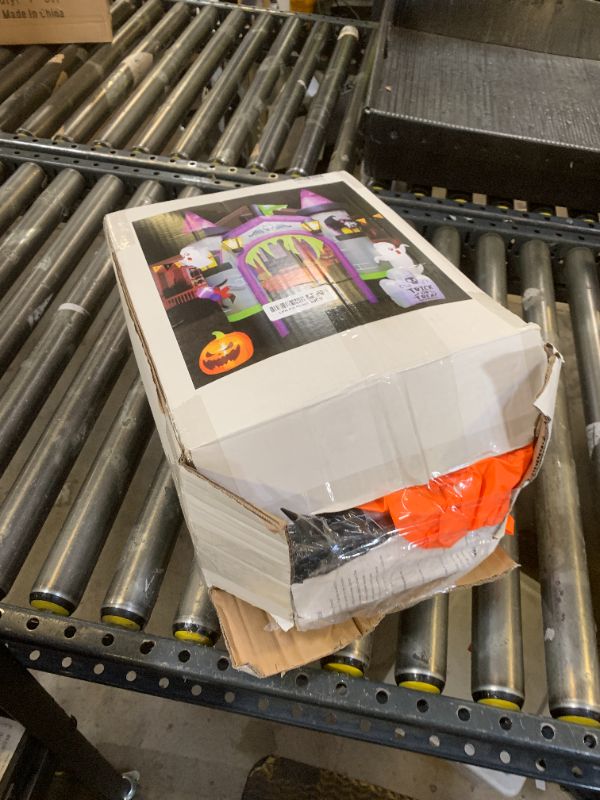 Photo 1 of 12.5 FT Halloween Inflatables Outdoor Yard Decorations, Spooky Light-Up Blow Ups Inflatable Halloween Outside Decor, Ghost, Pumpkin, Witch, Castle, Tree Archway Inflatable (Castle Inflatables)