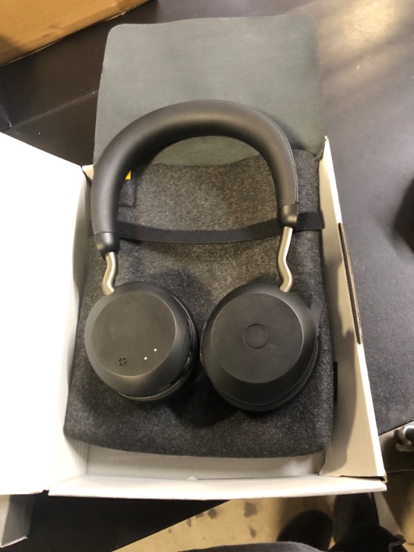 Photo 1 of Jabra Evolve2 75 PC Wireless Headset with 8-Microphone Technology - Dual Foam Stereo Headphones with Adjustable Advanced Active Noise Cancelling, USB-A Bluetooth Adapter and UC Compatibility - Black