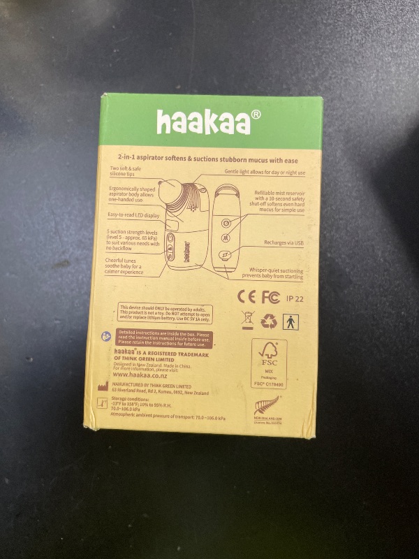 Photo 1 of Haakaa Nasal Aspirator for Baby, 2-in-1 Electric Baby Nasal Aspirator with Sprayer – Baby Nose Sucker, Nose Sucker for Baby – 5 Adjustable Suction Levels up to 65kPa, Quiet, Music & Lights