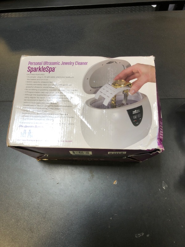 Photo 1 of GemOro Sparkle Spa | Personal Ultrasonic Jewelry Cleaner with 3 User-Programmable Timed Cleaning Cycles | Professional Performance Machine for Rings Watches Glasses Earrings (1783)