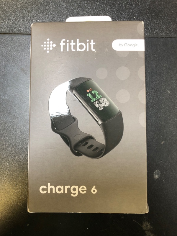 Photo 1 of Fitbit Charge 6 Fitness Tracker with Google apps, Heart Rate on Exercise Equipment, 6-Months Premium Membership Included, GPS, Health Tools and More, Obsidian/Black, One Size (S & L Bands Included)