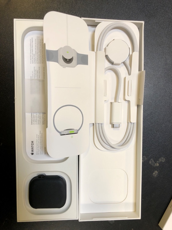 Photo 1 of Apple Watch Series 10 [GPS + Cellular 42mm case] Smartwatch with Jet Black Aluminum Case with Black Sport Band - S/M. Fitness Tracker, ECG App, Always-On Retina Display, Water Resistant