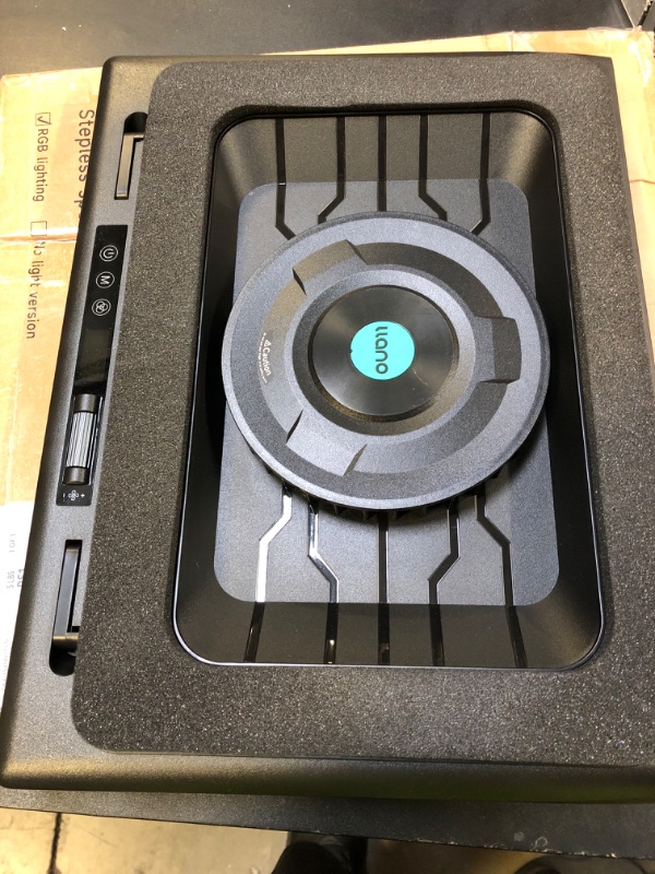 Photo 1 of llano V12 RGB Laptop Cooling Pad, Gaming Laptop Cooler with 5.5 Inch Powerful Turbofan, Fast Cooling Laptop 15.6-21in, Adjustable Speed, Touch Control, LCD Screen, Black (RGB)