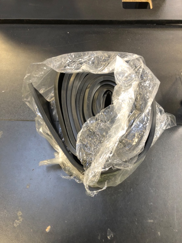 Photo 1 of Garage Door Bottom Seal Kit with U-Shape Weather Stripping, Universal Professional Grade T-End Rubber Strip, 5/16" x 3 3/4" x 20 Feet (Black)