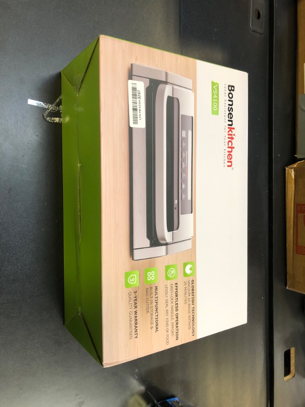 Photo 1 of Bonsenkitchen Vacuum Sealer Machine, Powerful Low-Noise Food Vacuum Sealer, Globefish Technology for High-Speed Continuous Working (Full Silver)