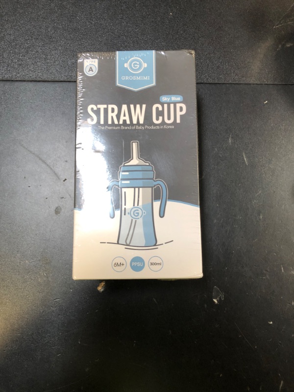 Photo 1 of GROSMIMI Spill Proof no Spill Magic Sippy Cup with Straw with Handle for Baby and Toddlers, Customizable, PPSU, BPA Free 10 oz (Sky blue)